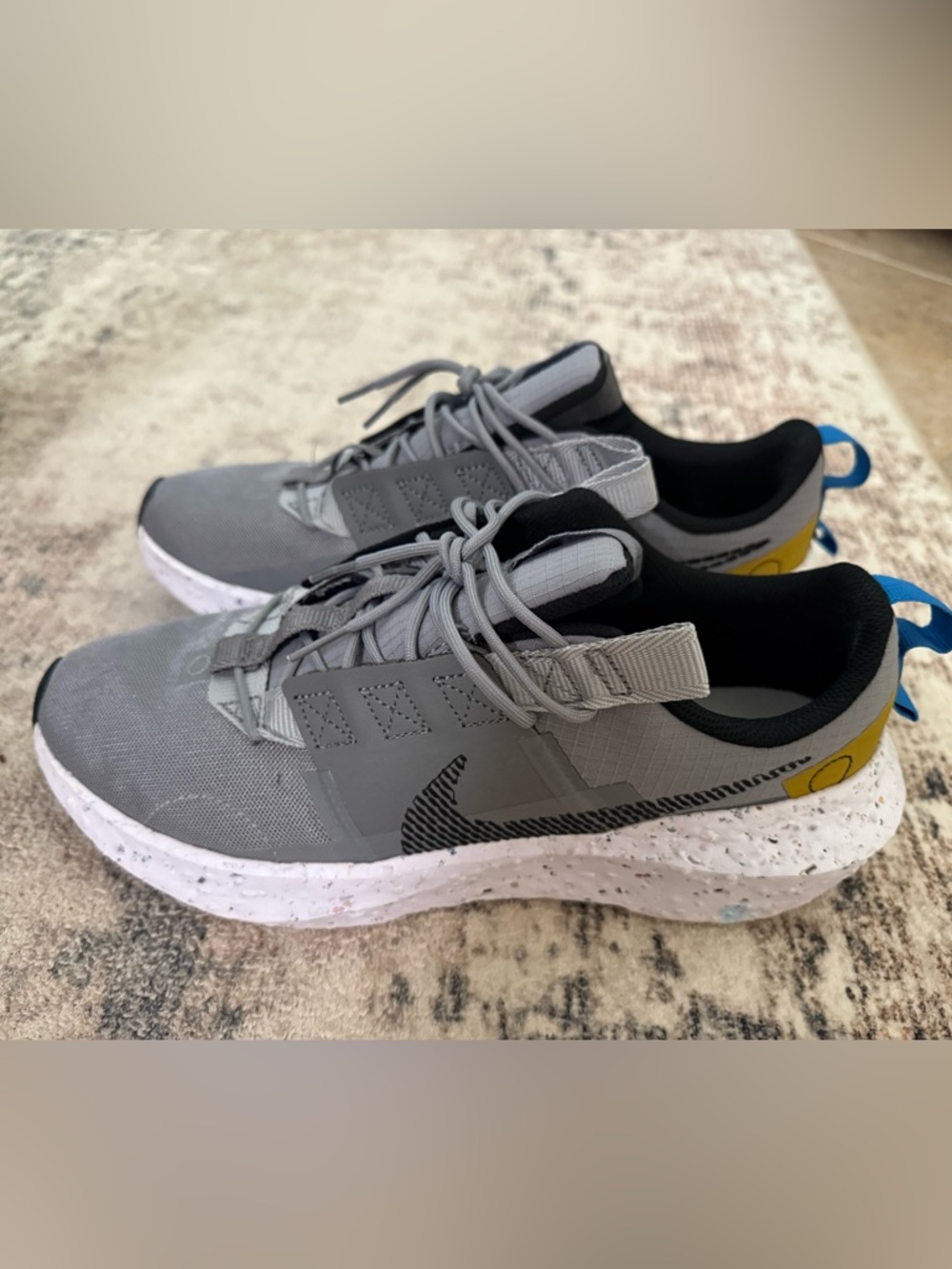 Nike Crater Impact - Gray and Black Running Sneakers with White Speckled Sole
